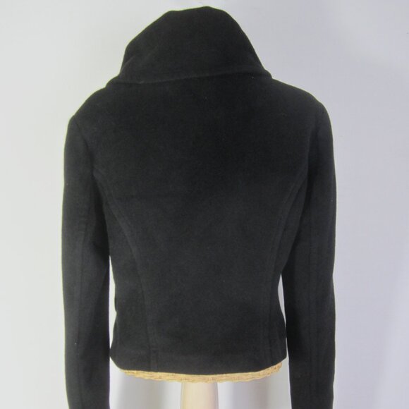 Vtg bebe Women M Black LS 65% Angora 35% Silk Short Jacket Lined Soft Blazer Y2K - Picture 4 of 11